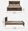 Zurndorf Sheesham Wood Queen Size Bed in  Provincial Teak Finish