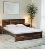 Zurndorf Sheesham Wood Queen Size Bed in  Provincial Teak Finish
