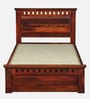 Zurndorf Sheesham Wood Single Bed In  Honey Oak Finish With Box Storage