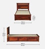 Zurndorf Sheesham Wood Single Bed In  Honey Oak Finish With Box Storage