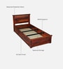 Zurndorf Sheesham Wood Single Bed In  Honey Oak Finish With Box Storage