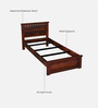 Zurndorf Sheesham Wood Single Bed in  Honey Oak Finish