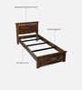 Zurndorf Sheesham Wood Single Bed in  Provincial Teak Finish