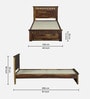 Zurndorf Sheesham Wood Single Bed in  Provincial Teak Finish