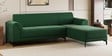 Zyra Water-Repellant Velvet Fabric LHS Sectional Sofa (3 + Lounger) in Emerald Green Color