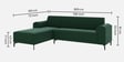 Zyra Water-Repellant Velvet Fabric RHS Sectional Sofa (3 + Lounger) in Emerald Green Color