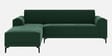 Zyra Water-Repellant Velvet Fabric RHS Sectional Sofa (3 + Lounger) in Emerald Green Color