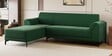 Zyra Water-Repellant Velvet Fabric RHS Sectional Sofa (3 + Lounger) in Emerald Green Color