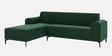 Zyra Water-Repellant Velvet Fabric RHS Sectional Sofa (3 + Lounger) in Emerald Green Color
