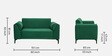 Zyra Waterproof Velvet 2 Seater Sofa In Emerald Green Colour