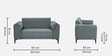Zyra Waterproof Velvet 2 Seater Sofa In Fossil Grey Colour