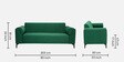 Zyra Waterproof Velvet 3 Seater Sofa In Emerald Green Colour
