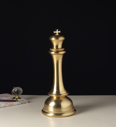 Gold Aluminium Zyntar King Chess Decorative