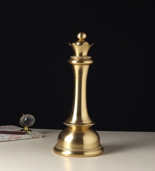 Gold Aluminium Zyntar Queen Chess Decorative-image-34