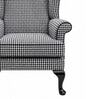 Zylar Teak Wood Chair With Suede Fabric In Black Houndstooth