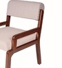 Zyra Fabric Dining Chair In White Colour