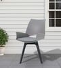 Zyra Fiber Cafe Chair with Revolving Mechanism In Light Grey Color