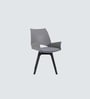 Zyra Fiber Cafe Chair with Revolving Mechanism In Light Grey Color