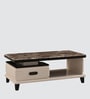 Zyra Marble Top Coffee Table In Cream And Brown Finish