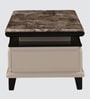 Zyra Marble Top Coffee Table In Cream And Brown Finish