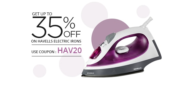 Get Up to 35% off on Havells Electric Irons - Use Coupon  - HAV20