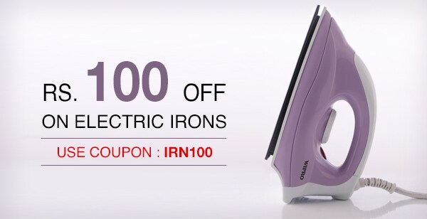 Rs.100off on Electric Irons- Use Coupon IRN100  