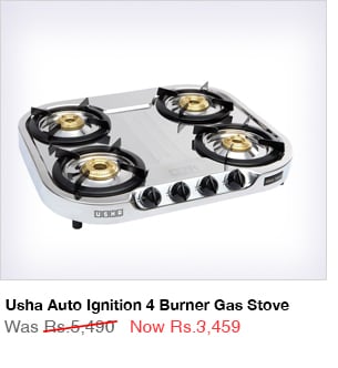 Usha Auto Ignition 4 Burner Gas Stove