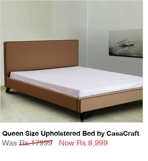 Queen Size Upholstered Bed by CasaCraft