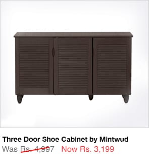 Three Door Shoe Cabinet by Mintwud 