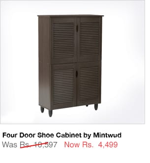 Four Door Shoe Cabinet by Mintwud 