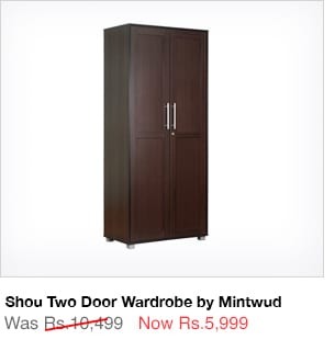 Shou Two Door Wardrobe in Wenge Finish by Mintwud 