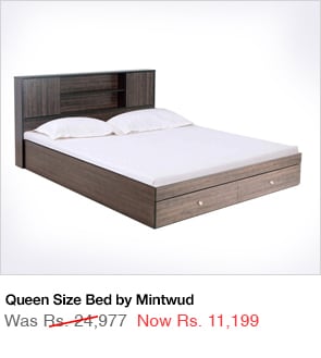 Queen Size Bed with Front Storage by Mintwud 