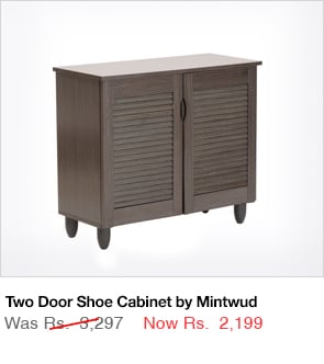 Two Door Shoe Cabinet by Mintwud 