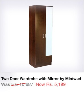 Two Door Wardrobe with Mirror by Mintwud 