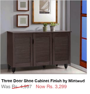 Three Door Shoe Cabinet Finish by Mintwud 