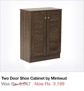 Two Door Shoe Cabinet by Mintwud 