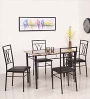 Kimmy Four Seater Dining Set in Chocolate Finish by @Home 