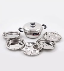 Pristine Stainless Steel Induction-base Idli & Dhokla Cooker 