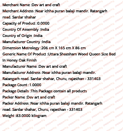 Buy Uttara Sheesham Wood Queen Size Bed In Honey Oak Finish Online